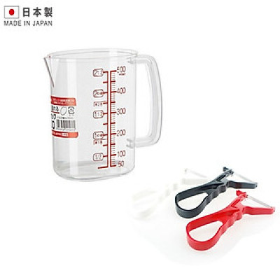 Combo dụng cụ nạo vỏ rau củ lưỡi xoay inox + ca đong có vạch chia 500ml - made in Japan