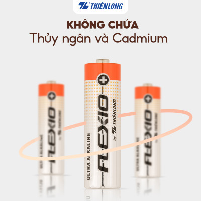 Vỉ 4 Pin Alkaline AAA Thiên Long Flexio