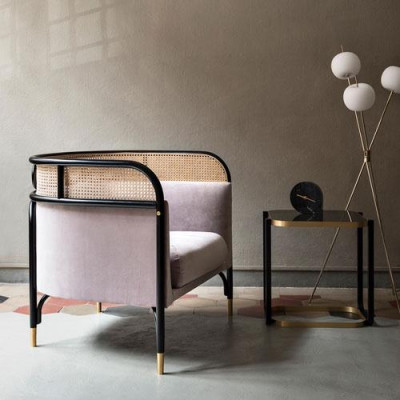 Sofa Targa đơn - Sofa ghế tựa mây đan tự nhiên, khung bọc vải, nỉ, da, màu tùy chọn