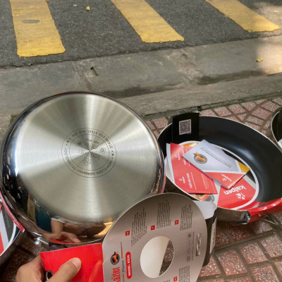 Chảo inox 3 lớp đúc liền khối chống dính Kalpen Kazler 20/24/26/28/30cm - Hàng chính hãng