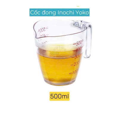Cốc Đong YOKO INOCHI 200ml / 500ml – Ly Định Lượng Có Vạch Chia Rõ, Nhựa Nguyên Sinh An Toàn – Dùng Trong Nấu Ăn, Pha Chế