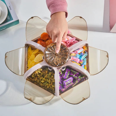 Khay Đựng Mứt Bông Hoa 6 Cánh Bung Sang Trọng