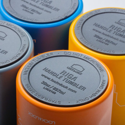 Bình giữ nhiệt LocknLock Riga Tumbler Vietnam Edition màu Xanh đen - Ruộng bậc thang LHC4160DGRN 897ml, Hàng chính hãng, có quai xách dễ dàng mang đi - JoyMall