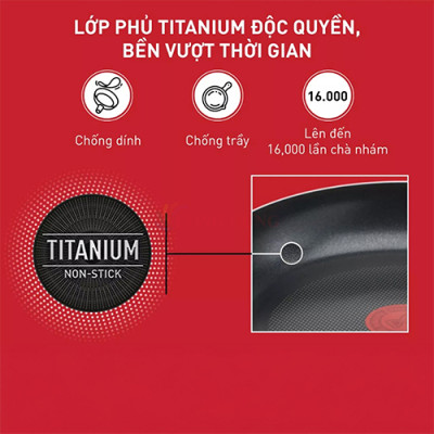 Chảo xào Tefal Day By Day (26cm/28cm) - Hàng chính hãng