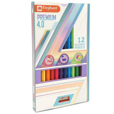 Hộp 12 Bút Chì Màu 4 mm Premium 4.0 - Elephant