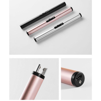 Phụ Kiện Đốt Nến Thơm Cao Cấp Hiển Thị Pin Sạc Điện Qua USB - Bật Mồi Lửa Cho Nến - LD03