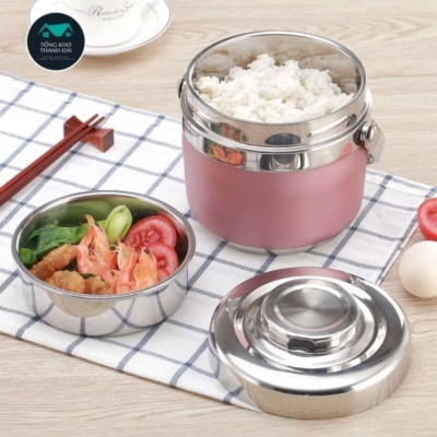 Cà mèn giữ nhiệt, Hộp đựng cơm cao cấp, chất liệu iox 304 dày dặn, dung tích 1.5L