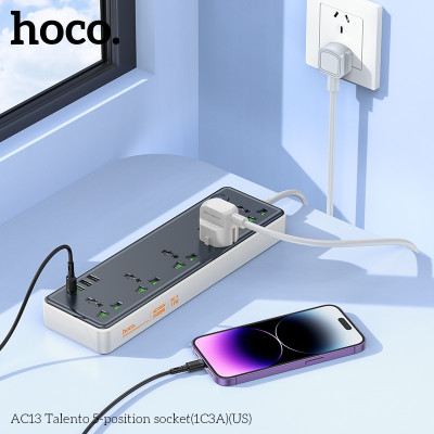 Ổ Cắm Điện USB Đa Năng cao cấp chống giật, sạc nhanh 17W chống cháy nổ, dây dài 1.5m AC13 - hàng nhập khẩu