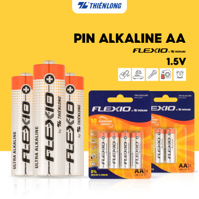 Vỉ 4 Pin Alkaline AAA Thiên Long Flexio