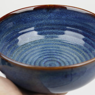 Bộ đồ ăn hoa mặt trời Bát Tràng men hỏa biến cao cấp - Cúng rằm/lễ/tết/chay/mặn/bày cỗ/tiếp khách-Xanh đá biển-55cm