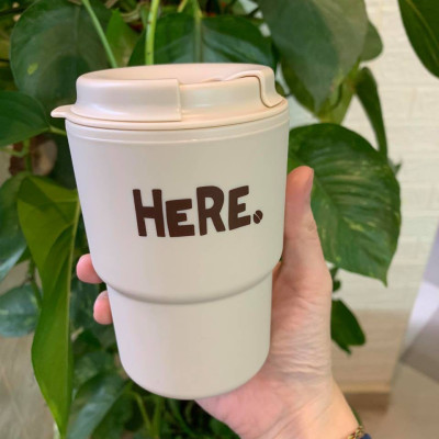 Cốc giữ nhiệt Here Inomata 320m có nắp xoay để đậy kín giữ nhiệt & đảm bảo an toàn vệ sinh - Hàng nội địa Nhật Bản |#Made in Japan|