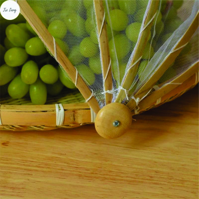 Lồng bàn gấp gọn, Lồng bàn tre đựng thức ăn, trang trí sang đẹp thân thiện với môi trường size lớn 42cm