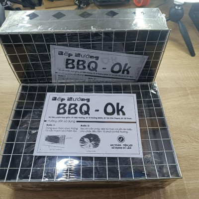 Bếp Nướng Than BBQ 31x21x9cm Tặng Kèm Túi Than Và Cồn