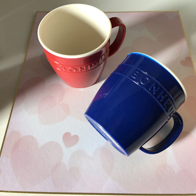 Bộ 2 cốc nhựa giả sứ YAMADA 400ml & 300ml - nội địa Nhật Bản