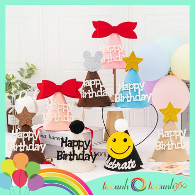 Nón chóp sinh nhật bằng vải nỉ