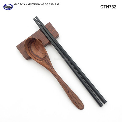 Gác Đũa Thìa Gỗ Trắc /Cẩm 2 Trong 1 Tiện Dụng - Decor Bàn Ăn - CTH732