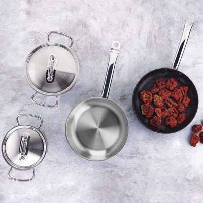 Bộ 4 nồi inox cao cấp Korkmaz Proline tay nắm màu vàng - A1148 -  Hàng Chính Hãng