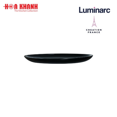 Đĩa Thủy Tinh Luminarc Diwali Đen đựng thức ăn, kháng vỡ, cường lực 27cm - Bộ 3 cái - P0786