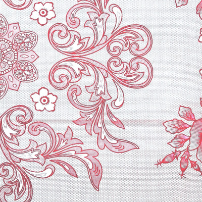 KHĂN TRẢI BÀN PAULEE 856B - HOA VĂN HỒNG - 150 CM X 264 CM - KHÔNG THẤM NƯỚC