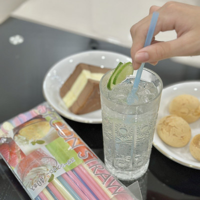 Set 40 chiếc ống hút có đầu khuấy Elexible Straw Ø6x210mm - Hàng Nội Địa Nhật Bản