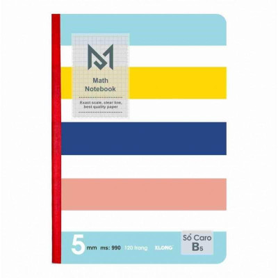 Vở Caro may dán gáy KLONG B5 120 trang 70/76; MS: 990