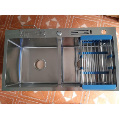 CHẬU RỬA CHÉN INOX 304 QK 81cm*48cm*23cm,CÓ VẮT DAO,ÚP THỚT,CHUẨN INOX 304