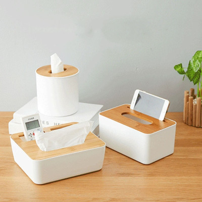 Hộp Đựng Khăn Giấy Nắp Gỗ Sang Trọng