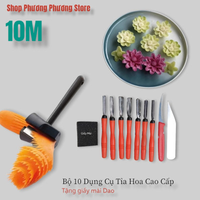  Combo 10 món dụng cụ - dao tỉa hoa quả nghệ thuật cao cấp