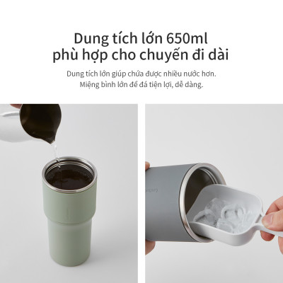 Bình giữ nhiệt LocknLock Metro Drive LHC4277S 650ml - Kèm ống hút và cọ rửa