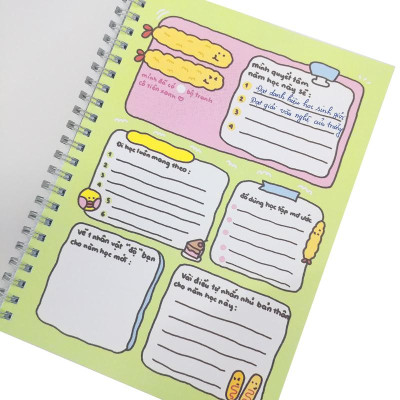 Sổ Tay Lò Xo A5 Kẻ Ô Vuông 100 Trang 100gsm - Cô Tiên Xanh - Cửa Hàng Slime