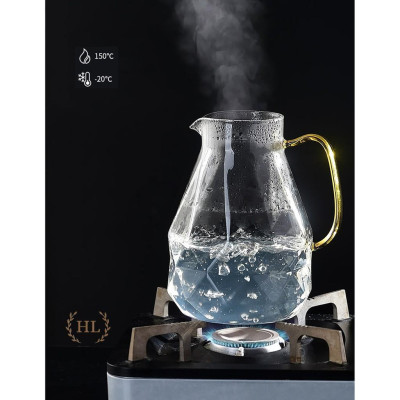 Bình cốc thuỷ tinh Lục Giác Vàng kim cương |BÌNH CỐC BOROSILICATE SIÊU NHẸ - CHỊU NHIỆT - CƯỜNG LỰC