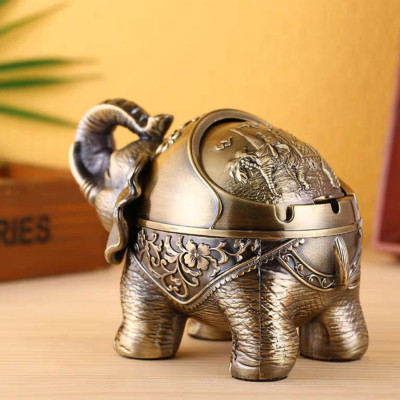 gạt tàn chú voi vòi cuộn đứng bằng đồng ( tặng sét 4 cọ vệ sinh vòi ám nội địa nhật )