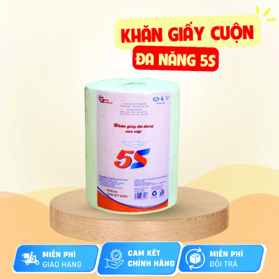 Khăn giấy ĐA NĂNG 5S 1kg dạng cuộn, lau bếp tiện lợi, thấm DẦU MỠ tốt, giấy thấm thực phẩm, bảo quản rau củ, giấy ăn