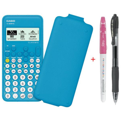 Máy Tính Casio FX-880BTG - Màu Xanh Dương + Bút Frixion Colors và G2 (Màu Mực Ngẫu Nhiên)