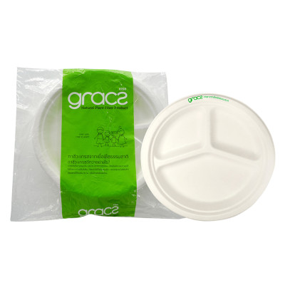 Combo Party 04 (1 gói Ly 260ml; 1 gói Dĩa 3 ngăn 10 in; 1 gói Tô 500ml ) - Bao Bì Gracz Từ Bã Mía