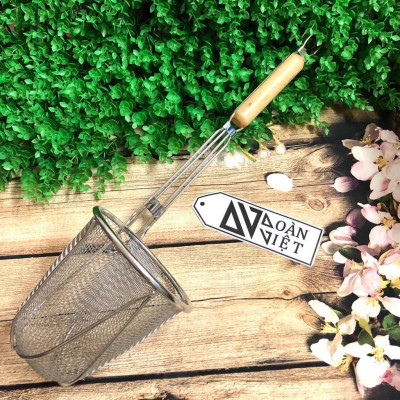 Vợt Trụng Hủ Tiếu, Mì (Loại Chất lượng) 50cm - Sâu Lòng, Inox Chất lượng. Chuyên phục vụ Sp Gia dụng, Khuôn làm bánh, Dụ