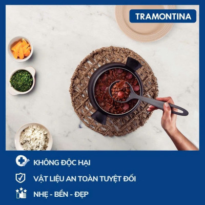 Muôi Múc Canh Lớn Tramontina 30cm Nhựa PA An Toàn Sức Khỏe Chịu Nhiệt 180 độ C NK Brazil 25157