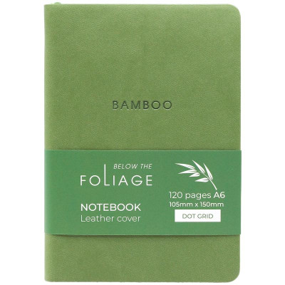 Sổ Bìa Da A6 - Không Kẻ Có Chấm - 120 Trang 100gsm - The Sun - Bamboo