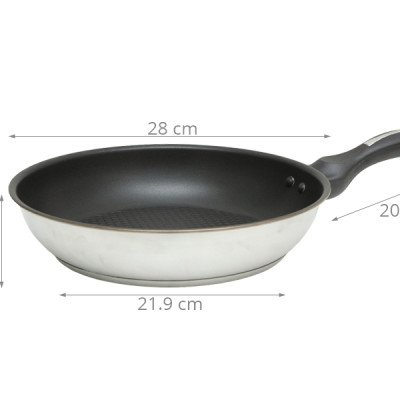 Chảo Inox Chống Dính 3 Đáy Fivestar Đủ Kích Thước 22/24/26/28 cm - Chất Lượng Cao Chính Hãng  - Sử Dụng Được Tất Cả Loại Bếp