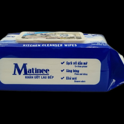 Thùng 5 Gói Khăn Ứớt Lau Bếp Matinee gói mới 80 tờ khăn to và dày giá không đổi