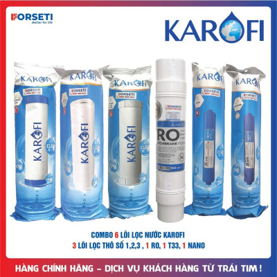 Combo 6 lõi lọc nước Karofi chính hãng dùng cho máy lọc nước Karofi HCV200RO - Hàng Chính Hãng