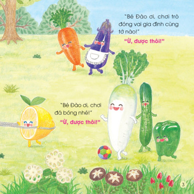 Sách Ehon - Sức Mạnh Của Những Người Bạn Trái Cây - Dũng Sĩ Đào Đuổi Sên Khổng Lồ