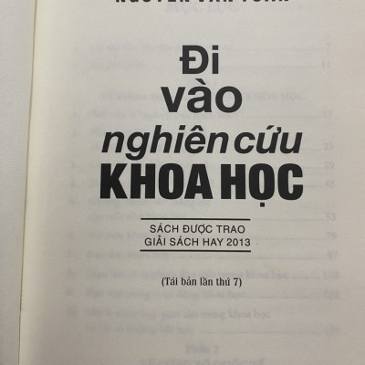 Đi Vào Nghiên Cứu Khoa Học - Nguyễn Văn Tuấn - Tái bản lần 7 (Sách được trao giải Sách hay 2013)