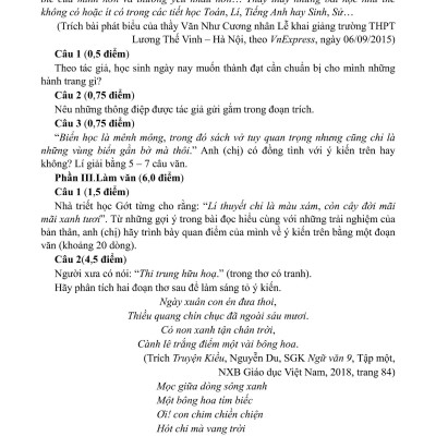 Luyện Kĩ Năng Giải Đề Học Sinh Giỏi Lớp 9 Và Ôn Thi Vào Lớp 10 Chuyên - Môn Ngữ Văn