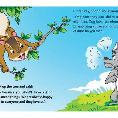 Truyện tranh ngụ ngôn dành cho thiếu nhi ( Song ngữ Anh- việt ) Sói và sóc