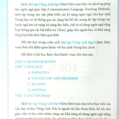 Bài Tập Tiếng Anh Lớp 9 - Có Đáp Án (Tái Bản)