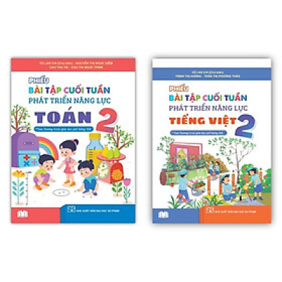 Sách - Combo Phiếu bài tập cuối tuần phát triển năng lực Toán + Tiếng Việt lớp 2 ( cánh diều )