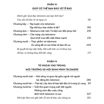 Hiệu Ứng Telomere - Giải Pháp Đột Phá Để Sống Trẻ, Khỏe Và Ngăn Ngừa Lão Hóa