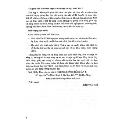 Ứng Dụng Trí Tuệ Nhân Tạo AI Trong Dạy Và Học Môn Vật Lí (Dành Cho Giáo Viên Và Học Sinh - Dùng Chung Cho Bộ SGK) (HA)