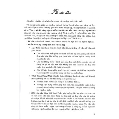 sách - phát triển kĩ năng đọc - hiểu và viết văn bản theo thể loại môn ngữ văn 8 (bám sát sgk cánh diều)